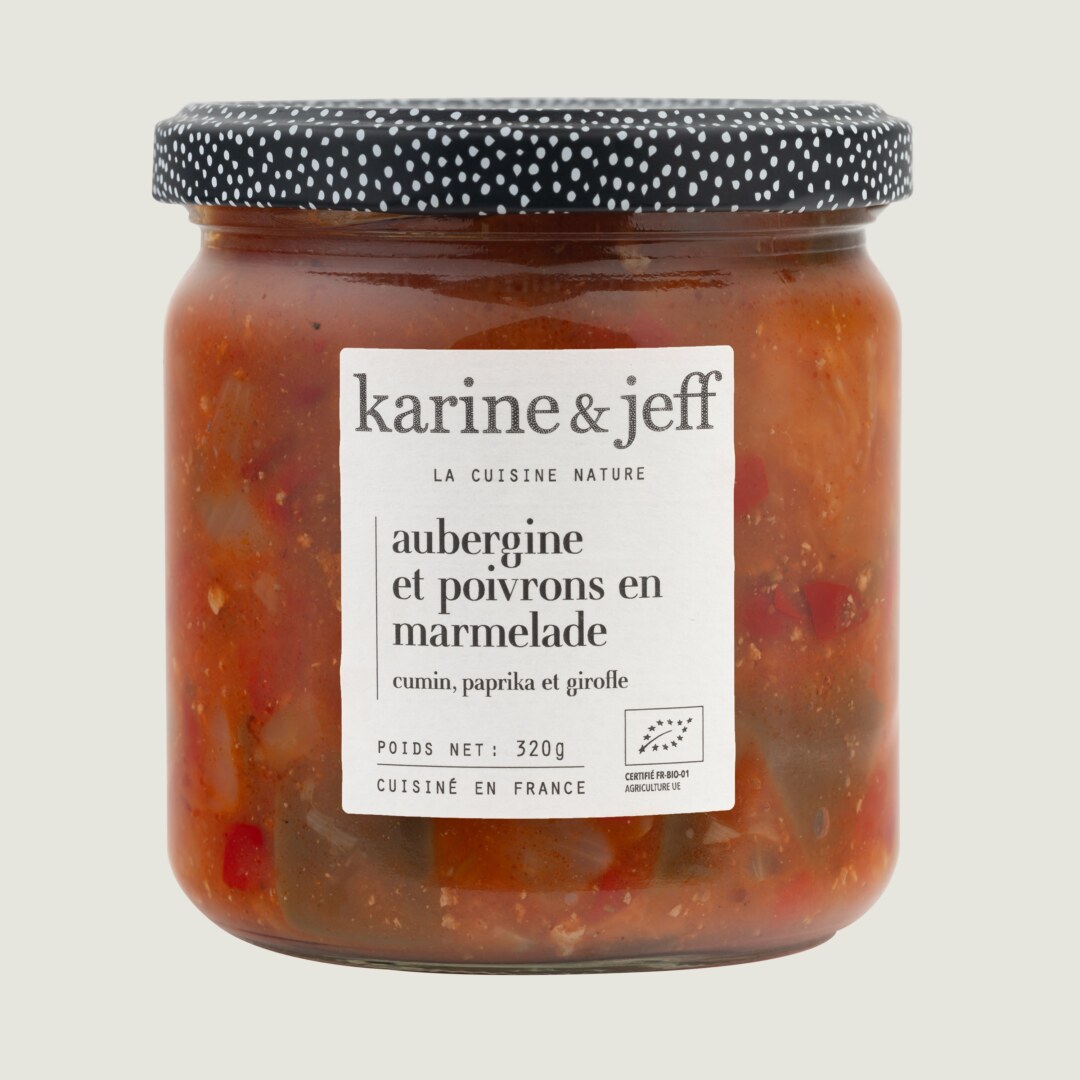 Marmelade van aubergine en paprika - komijn, paprikapoeder en kruidnagel