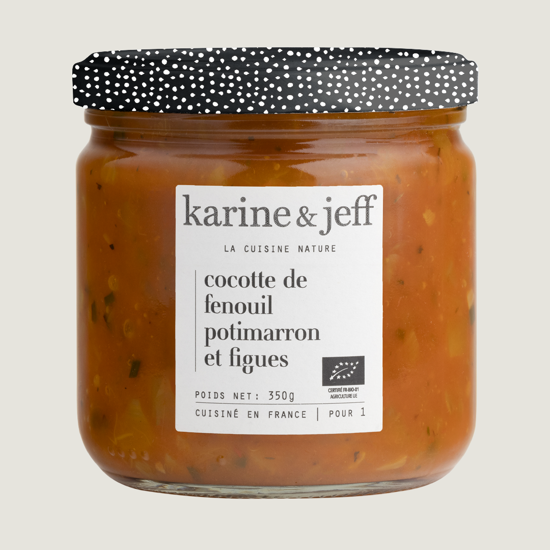 Cocotte van venkel, rode kuri-pompoen en vijg