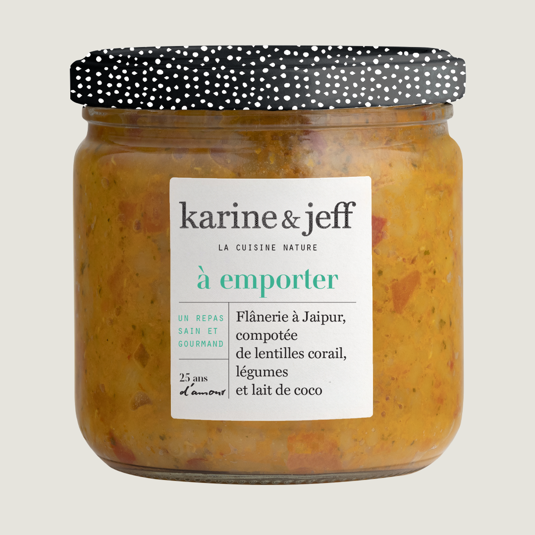 Flaneren door Jaipur - compote van rode linzen met groenten en kokosmelk