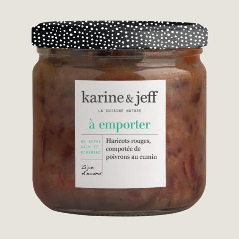 Rode kidneybonen - compote van paprika met komijn