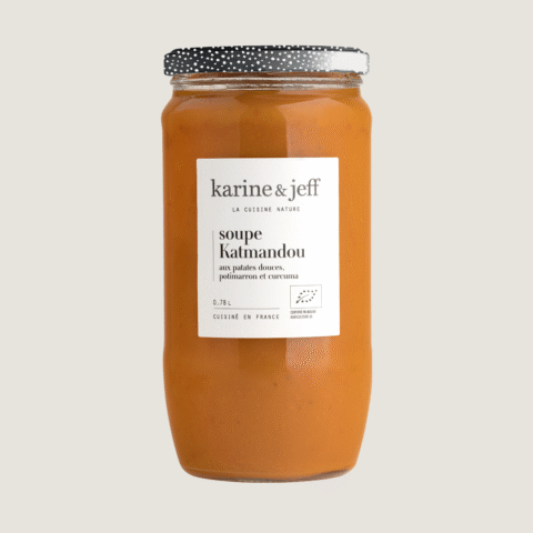 Kathmandu soep - zoete aardappel, rode kuri-pompoen en kurkuma