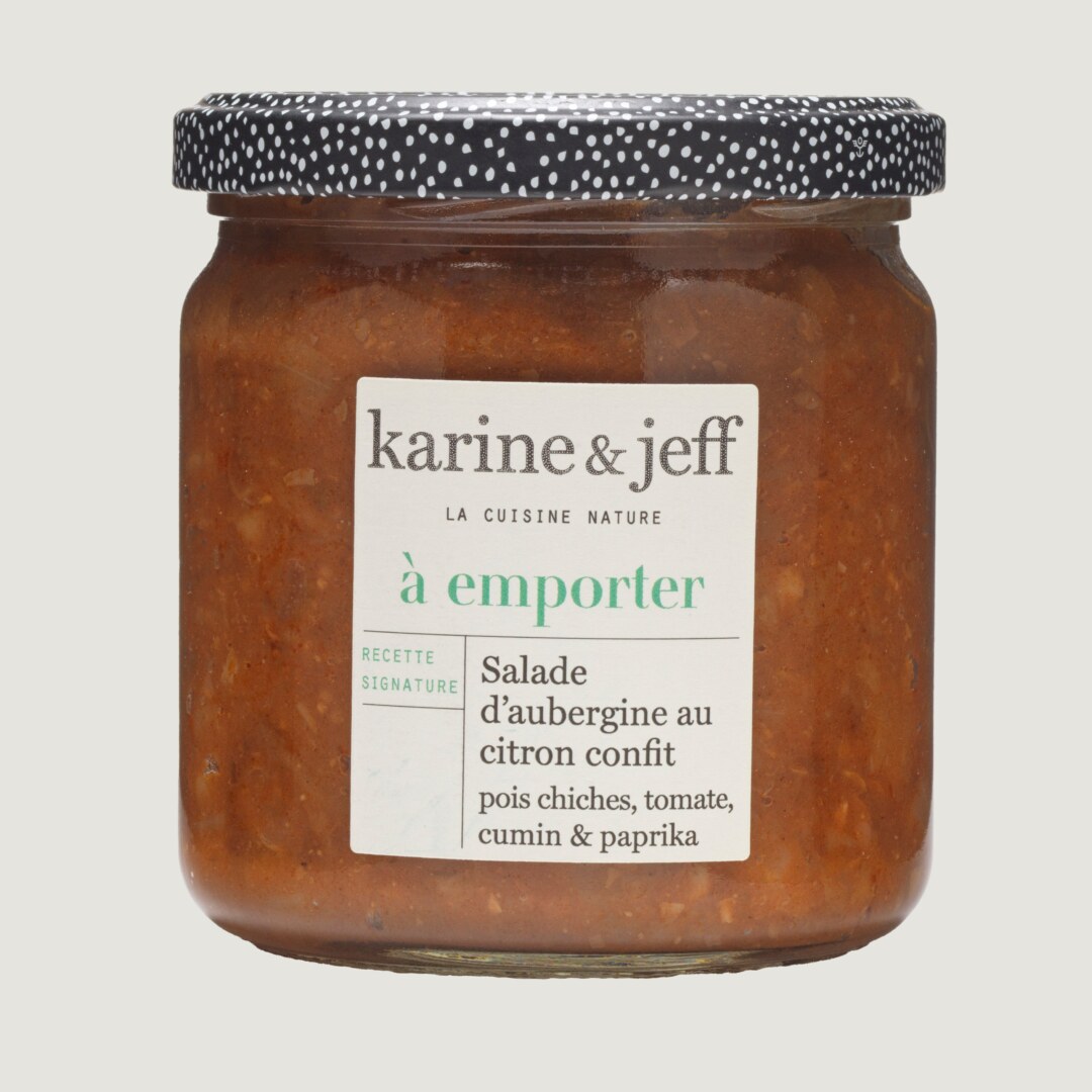 Salade van aubergine met ingelegde citroen