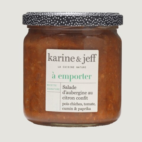 Salade van aubergine met ingelegde citroen