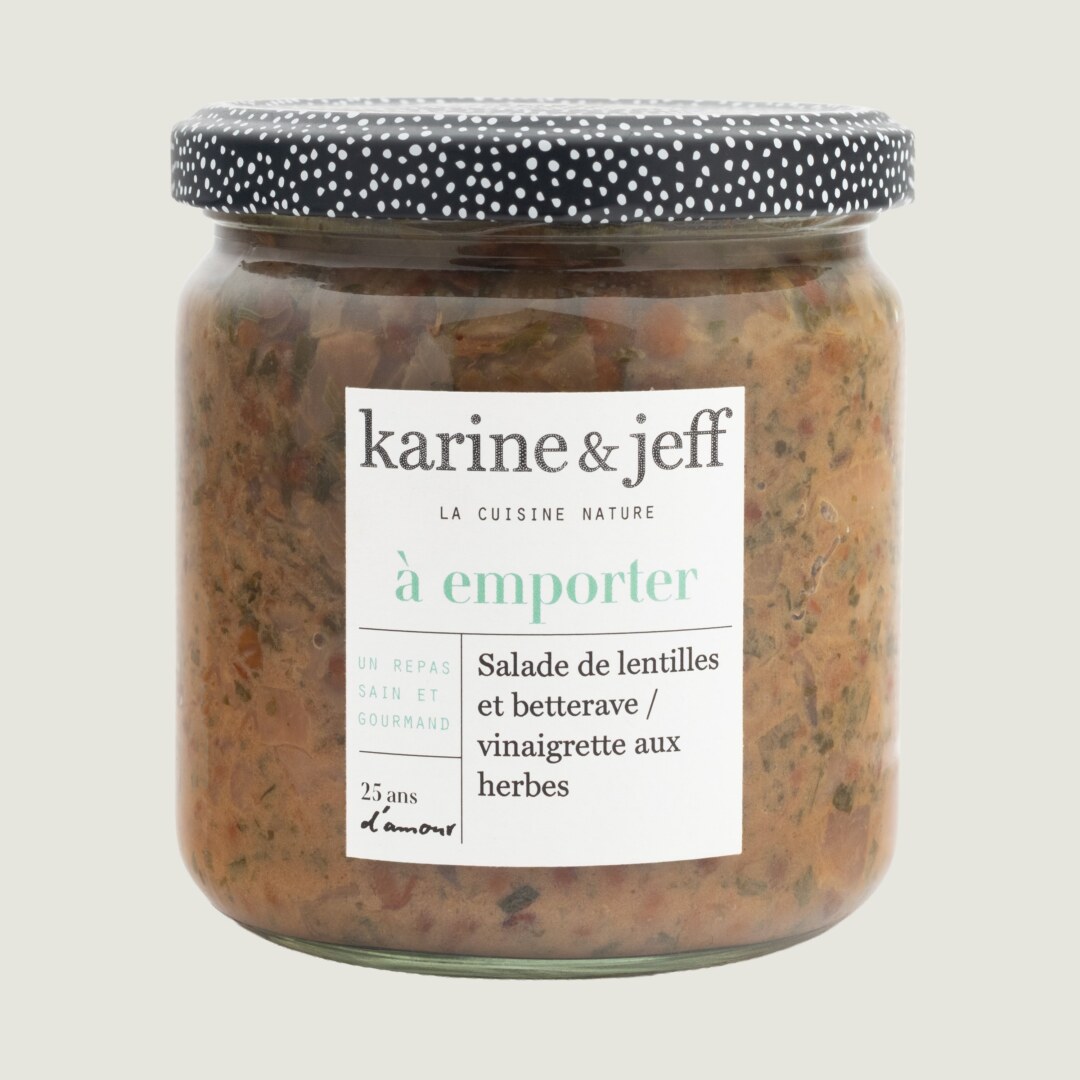 Salade van linzen en rode biet / vinaigrette met kruiden