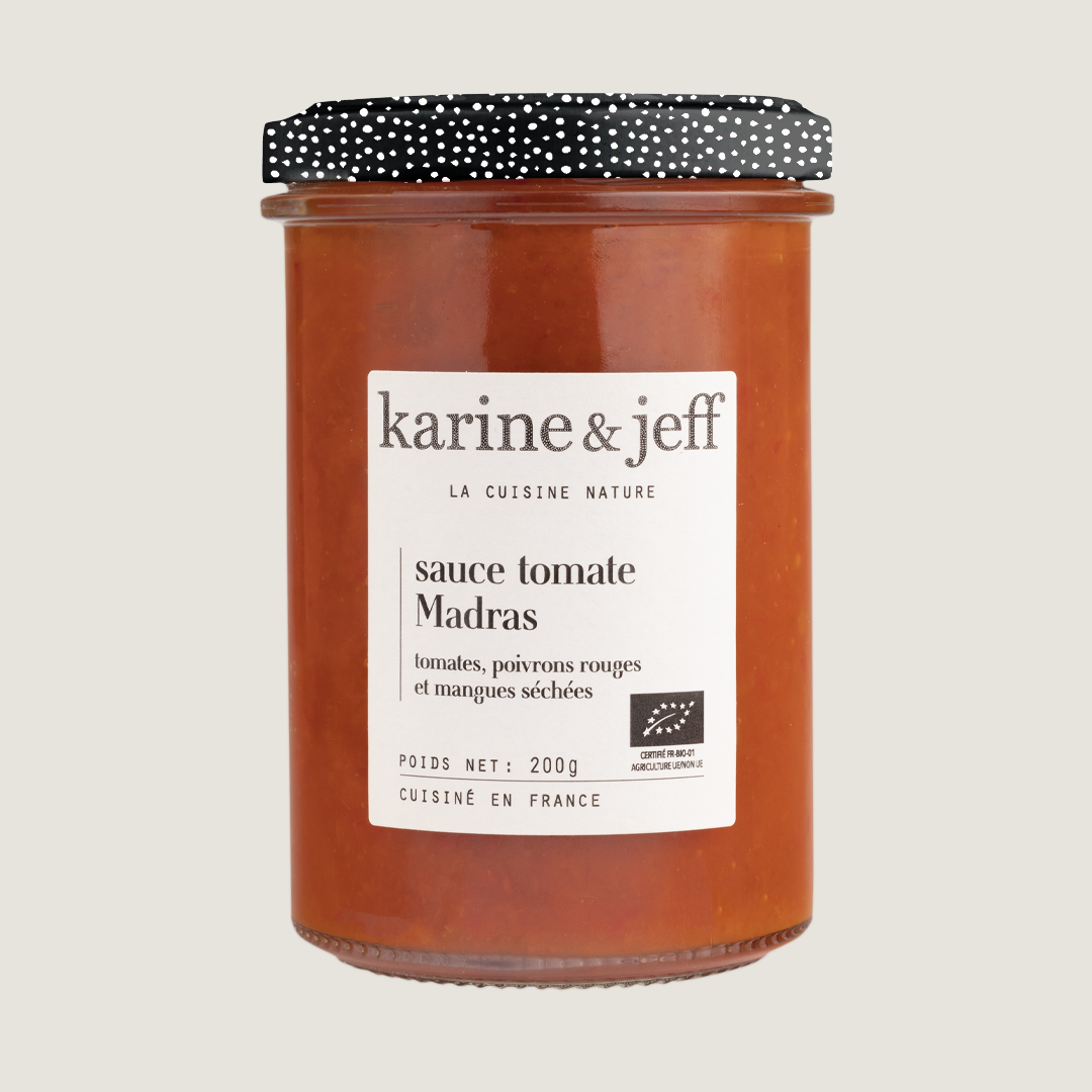 Madras tomatensaus - tomaten, rode paprika en gedroogde mango