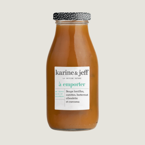 Soep van linzen, wortel, butternut, bieslook en kurkuma 0,25 L